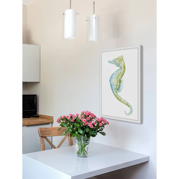 Marmont Hill Watercolor Seahorse II Framed Painting Print - White