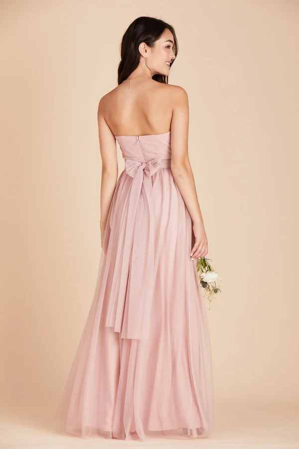 Birdy Grey Christina Convertible Tulle Bridesmaid Dress in Dusty Rose Xs - Dusty Rose
