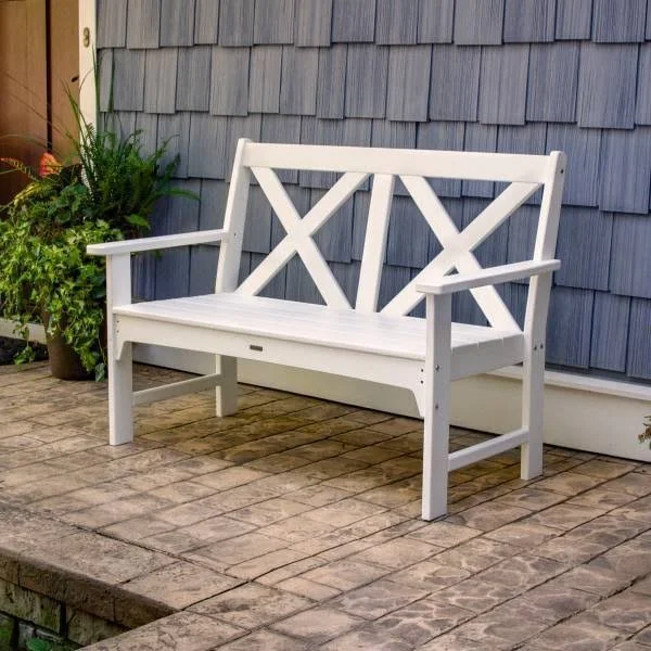 Shawboro POLYWOOD Outdoor Patio Bench - White - Threshold