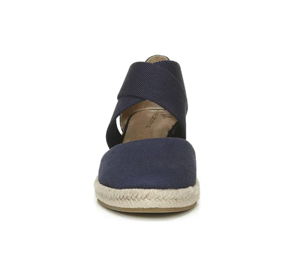 LifeStride Women's Keaton Espadrille Wedge, Navy Solid Canvas