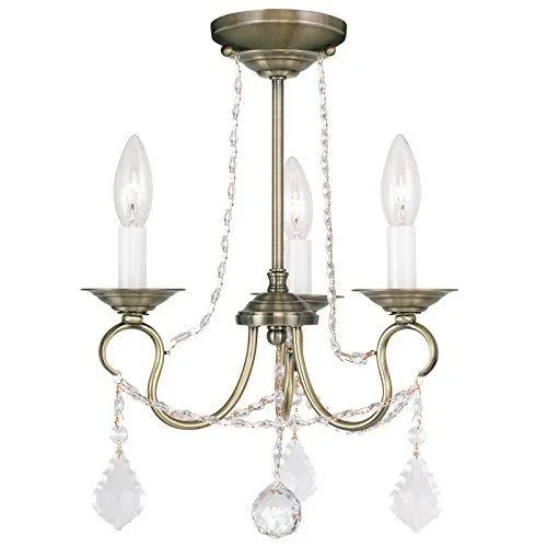 Livex Lighting 6424-02 Chesterfield 4 Light Mini Chandelier - Polished Brass