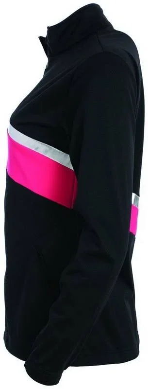 Augusta Sportswear 7735 Ladies Aurora Jacket - Black/Power Pink/Metallic Silver - S