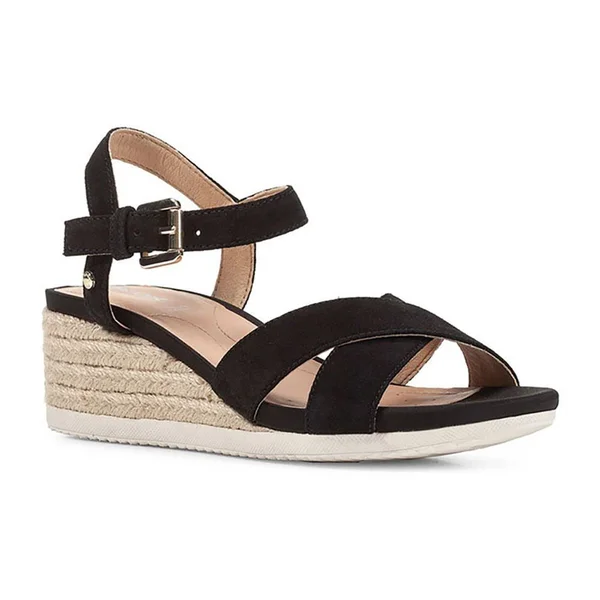 Geox Ponza Suede Sandal, 35, Black