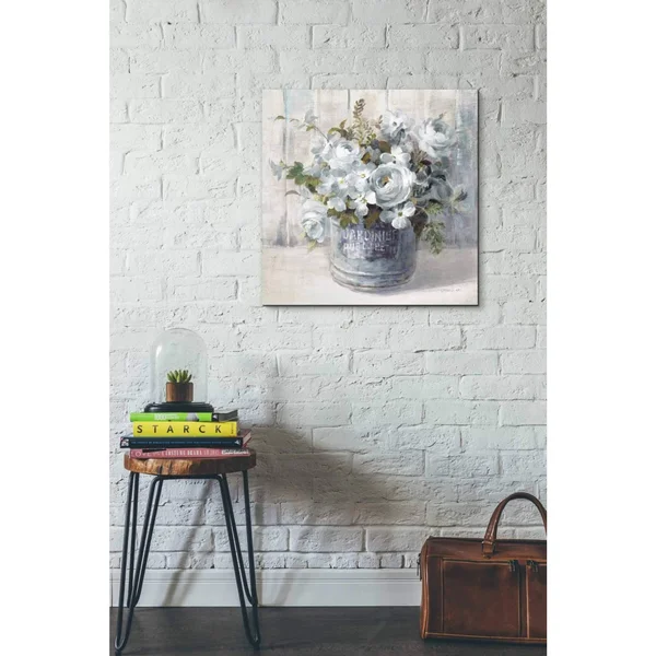 Epic Graffiti &Garden Blooms I Blue Crop& by Danhui Nai - Canvas Wall Art, 26x22x26x22