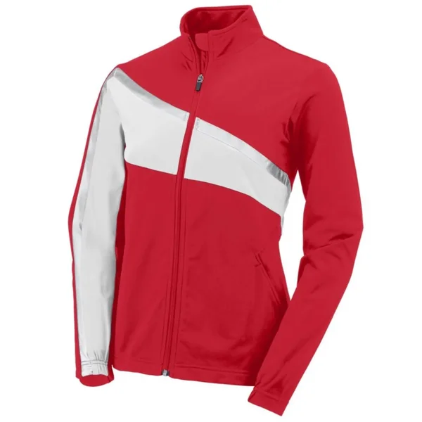 Augusta Sportswear 7735 Ladies Aurora Jacket - Black/Power Pink/Metallic Silver - S