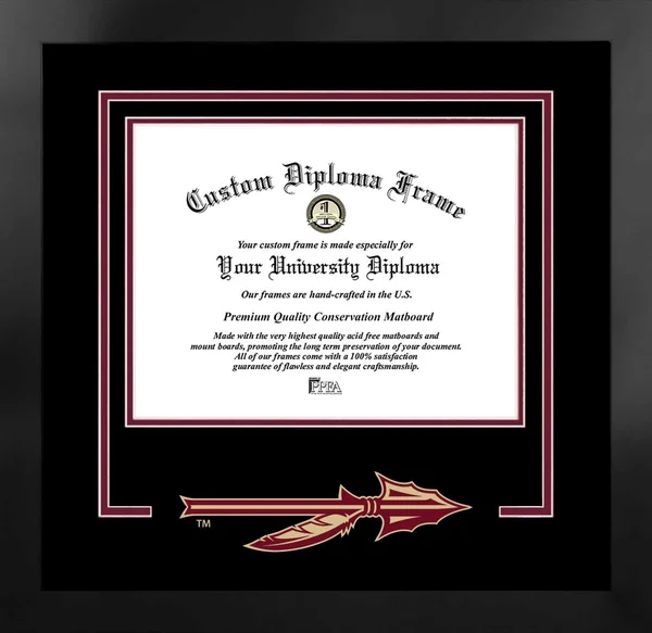 Campus Images FL985NBSD-1185 11 x 8.5 in. Florida State University Spirit Diploma Nova Black Frame