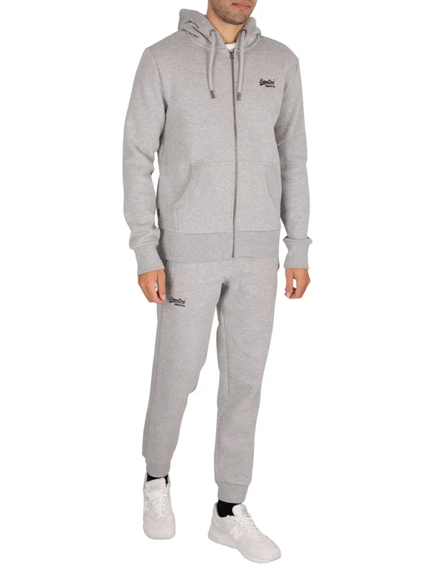 Mens Superdry Orange Label Classic Zip Hoodie - Grey