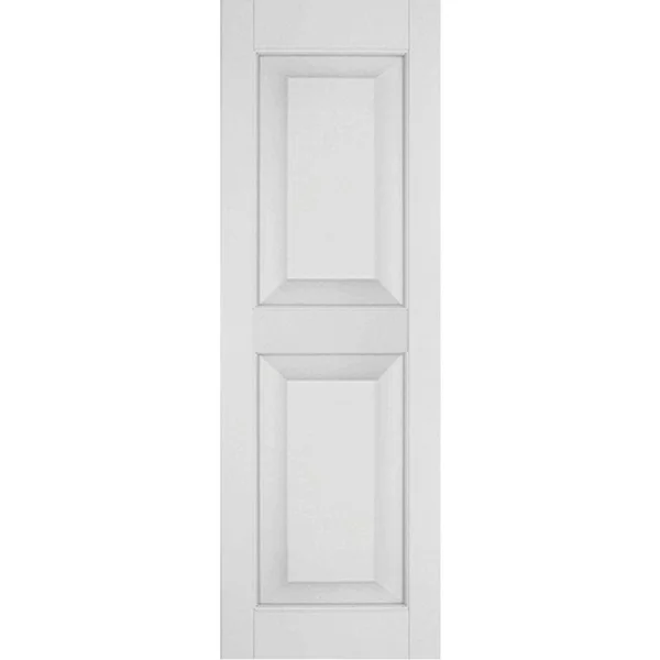 Ekena Millwork 12 in. x 69 in. Exterior Real Wood Western Red Cedar Raised Panel Shutters Pair Primed