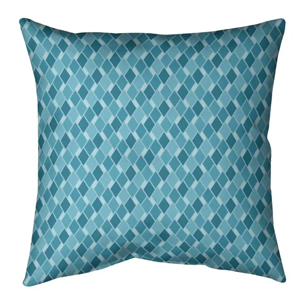 Monochrome Retro Diamonds Throw Pillow - 20 x 20 - Blue - Polyester