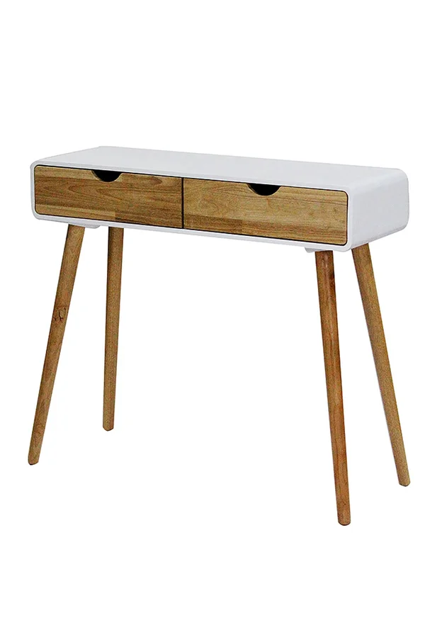 31.5x22 White Console Table with 2 Drawers