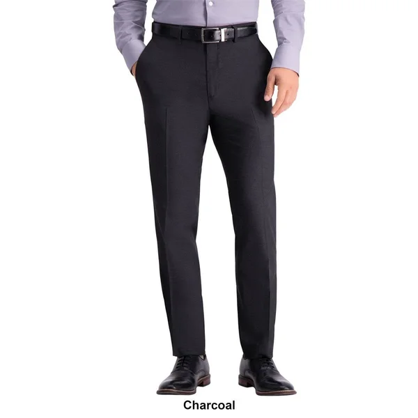Kenneth Cole Reaction Men's Slim-Fit Stretch Premium Textured Weave Dress Pants - Charcoal