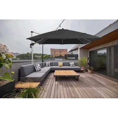 Akhtar 10.8& Square Cantilever Umbrella Arlmont & Co. Fabric Color: Gray