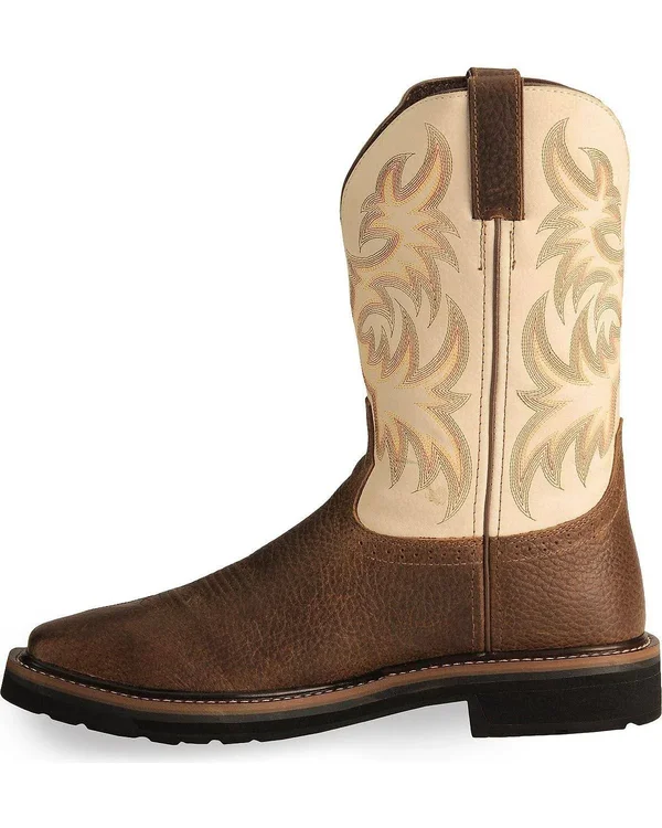 Justin Men's Copper Kettle Stampede Steel Toe Work Boots - Brown