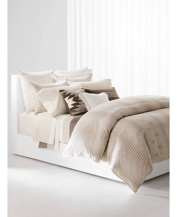 Ralph Lauren Mason Geo-Stripe King Duvet Set - Classic Cream Multi