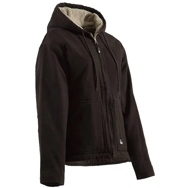 Berne Women's Pomegranate Washed Fine Sherpa Lined Hooded Coat