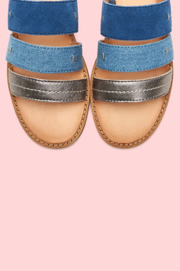 Frye - Evie 3 Band Slide, 8.5 US, Blue