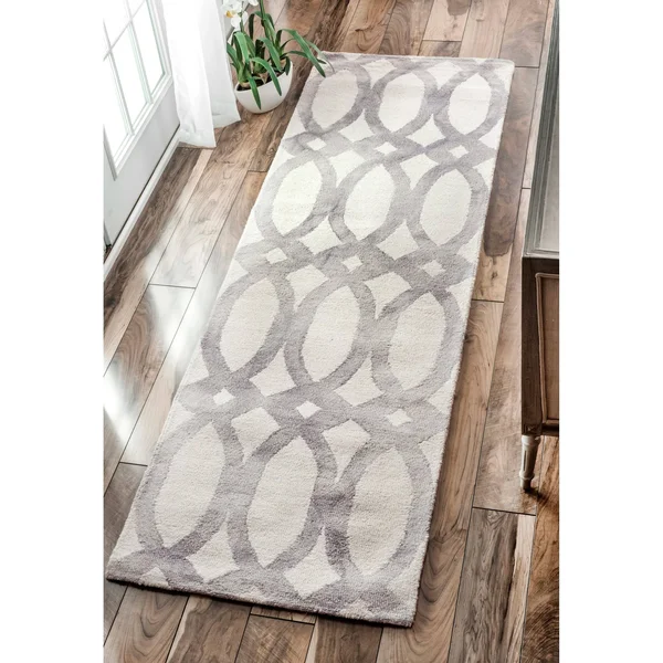 Carson Carrington Lohja Handmade Modern Wool Geometric Area Rug - 2& 6x22 x 8& Runner - Grey