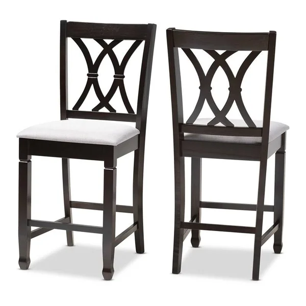 Baxton Studio Barstools & Stools Gray - Gray & Espresso Reneau Side Chair - Set of Two