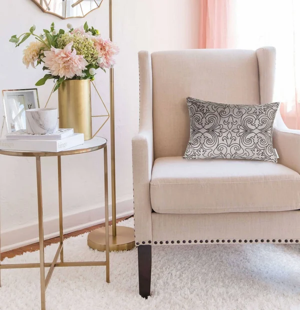 20x22 x 6x22 x 14x22 Transitional Champagne Pillow Cover with Down Insert