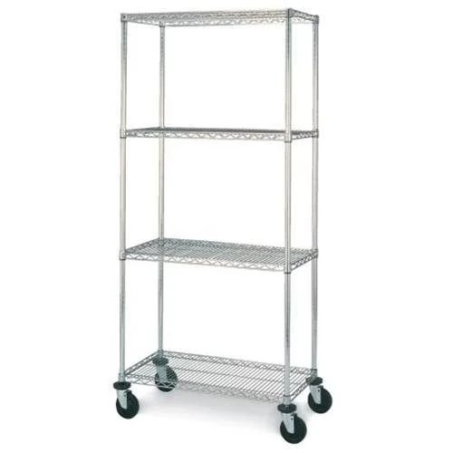 Olympic 24 in. Deep 4-Shelf Mobile Cart - Chrome (36 in. W x 79 in. H)