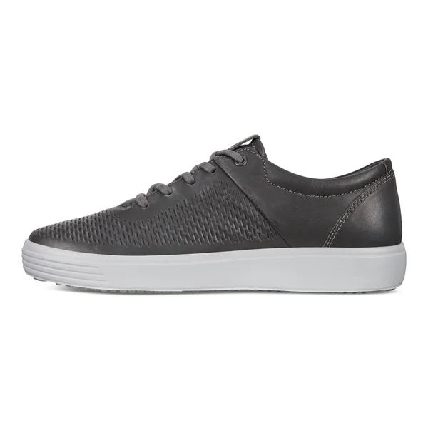 Ecco Men's Soft 7 Premium Tie Sneaker, Titanium, 10-10.5