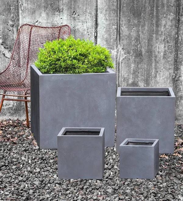 Kasamodern KM115XS Planter Pot, X-Small, Gray Cement