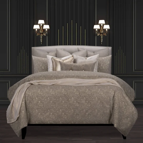F Scott Fitzgerald Garden Party Bronze Luxury Bedding Set - Size: Full, Brown