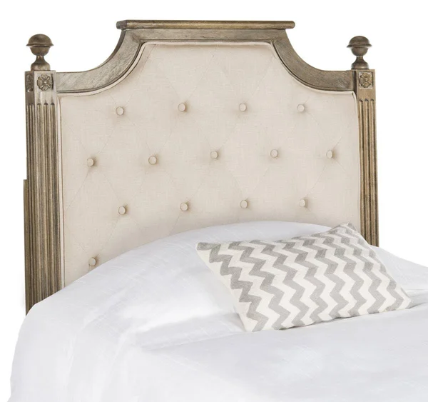 Safavieh Rustic Wood Beige Tufted Linen Headboard (Twin)