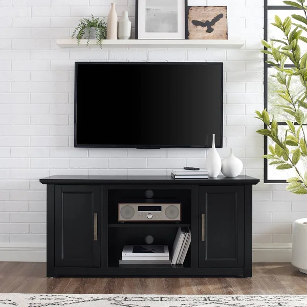 Crosley Furniture Camden 58x22 Low Profile TV Stand Dark Walnut