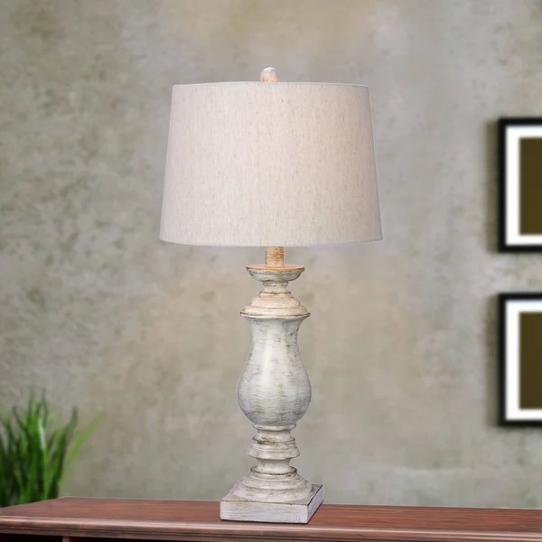 Fangio Lighting 29.5 in. White Resin Table Lamp