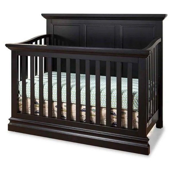 Westwood Design Pine Ridge 4 in 1 Panel Convertible Crib, Black