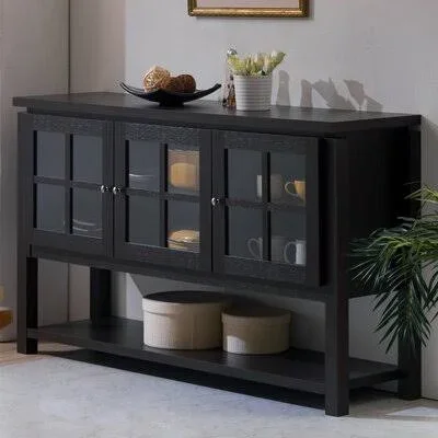 Heurich 59x22 Wide Buffet Table Andover Mills Color: Black