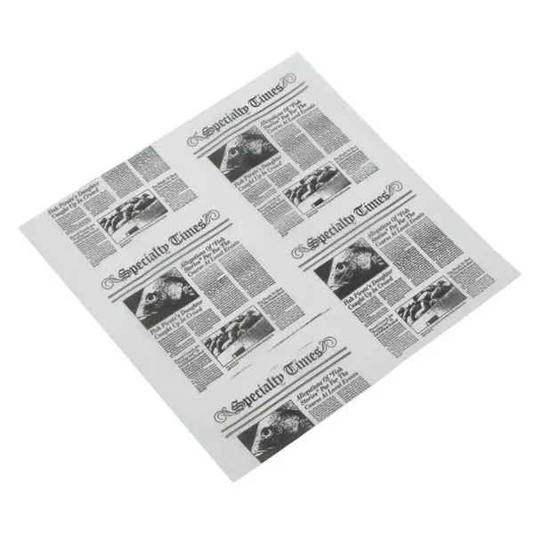 American Metalcraft PPRN1100 Deli Sandwich Wrap Paper - Newspaper Print - 1000/Pack
