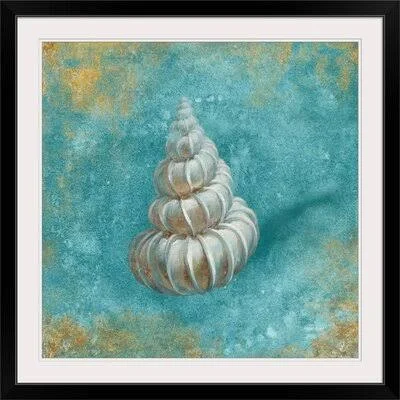 Mccrary &Treasures from The Sea II Aqua& Danhui Nai Painting Print Highland Dunes Format: Black Frame - Size: 24x22 H x 24x22 W x