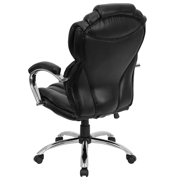 47x22 Black High Back Transitional Executive Swivel Office Chair Arms