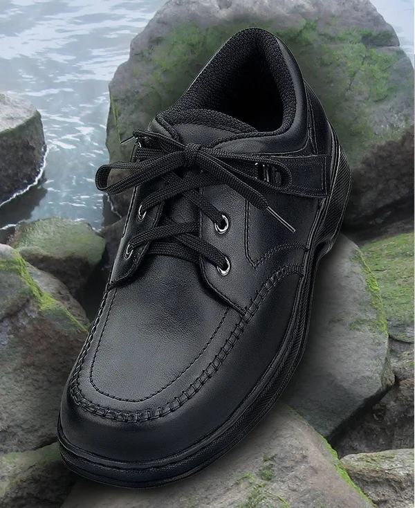 Men's Orthofeet Jackson Square Black Leather 13 M