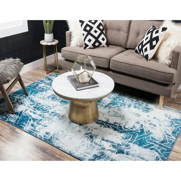 Unique Loom Rainier Sofia 7& x 10& Area Rug in Dark Beige