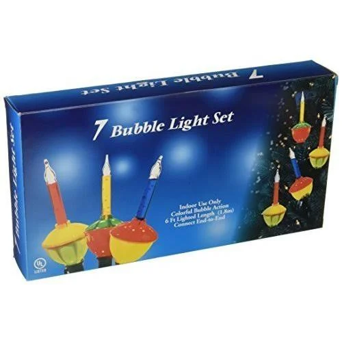 Celebrations Lighting G11gr2a1 Set of 7 Multi-Color Christmas Bubble Lights with