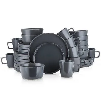 Lizette 32 Piece Dinnerware Set, Service for 8 Winston Porter Color: Matt Gray