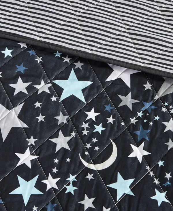 Mi Zone Kids Starry Night Coverlet Set, Full/Queen, Charcoal