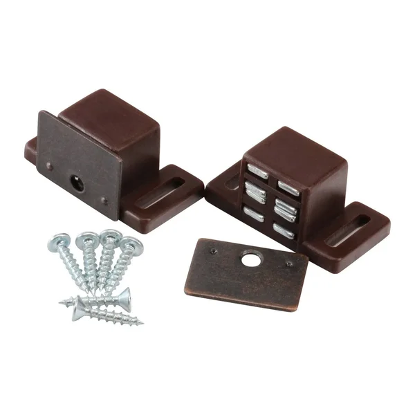 Rok Hardware Heavy Duty 15 lb High Magnetic Catch, Brown, 2 Pack