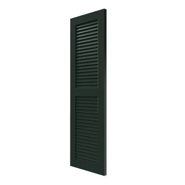 Ekena Millwork CWL15X075CGC 15x22W x 75x22H Exterior Composite Louvered Shutters (Per Pair) - Chrome Green