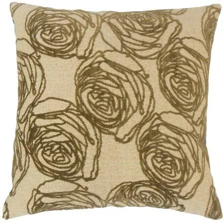 The Pillow Collection Ilaria Floral Throw Pillow, Brown