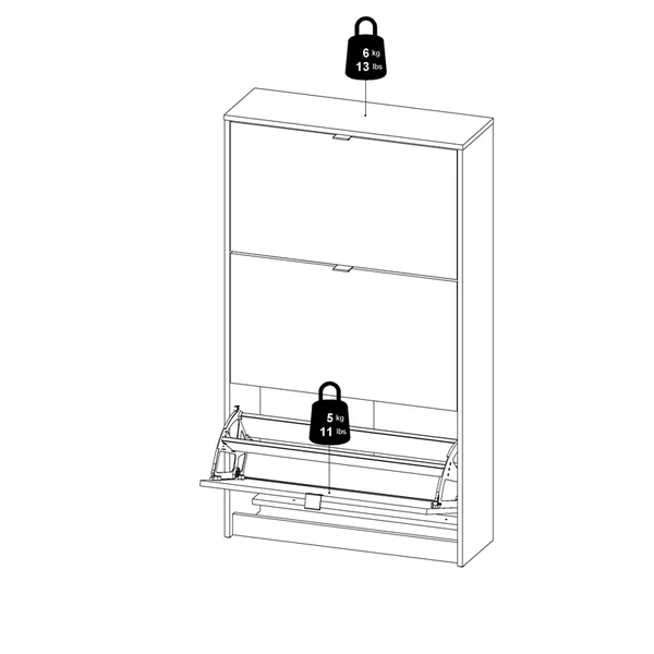 Tvilum Bright 3 Drawer Shoe Cabinet in White - 590064949