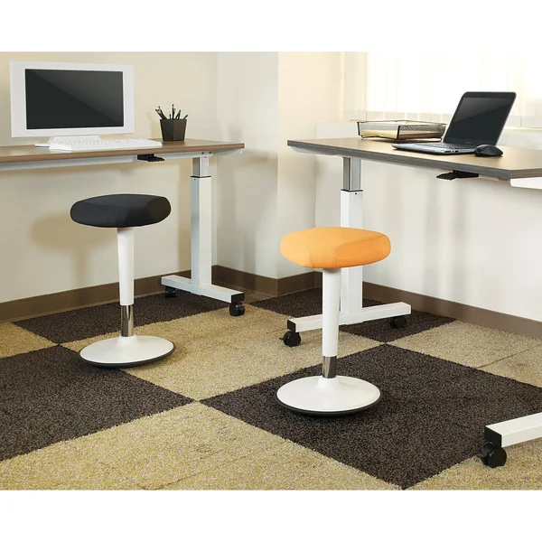 Active Perch Seat with White Frame and Orange Fabric 24x22-34x22