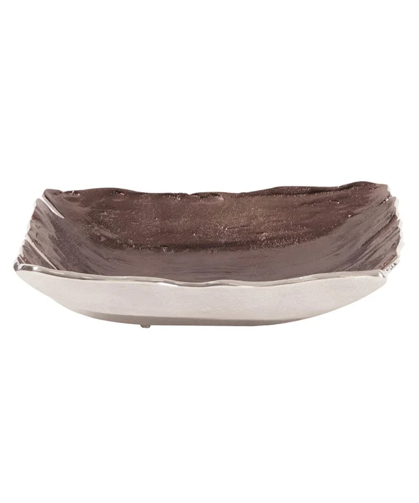 Howard Elliott Square Smoky Bronze Aluminum Bowl, Small - 51314