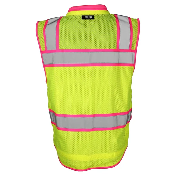Color Contrast High Performance Surveyors Vest - Lime/ Pink - S5046 - L