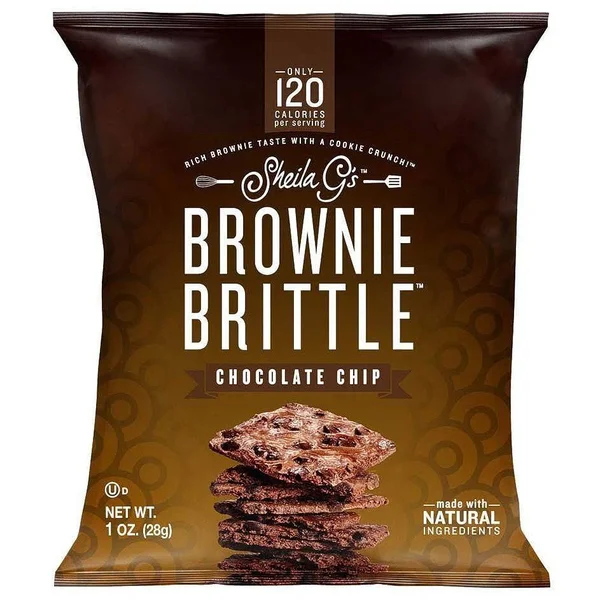 72 Packs : Sheila GS Chocolate Chip Brownie Brittle - 1 Ounce