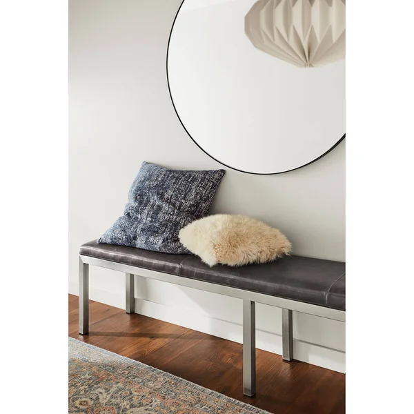 Room & Board, Modern Infinity 2D Mirror 46 Diameter in Onyx Gloss Black