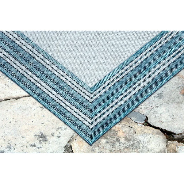 Liora Manne Carmel Multi Border Indoor/Outdoor Rug Red 7&10x22x9&10x22